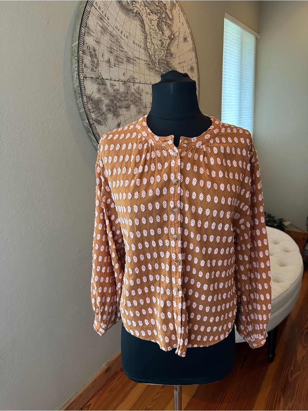 Anthropologie Pilcro Long Sleeve Cotton Top